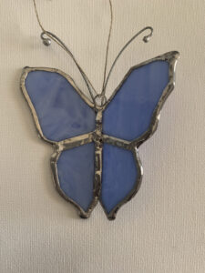 Periwinkle Stained Glass Butterfly by ZanOrtonArt