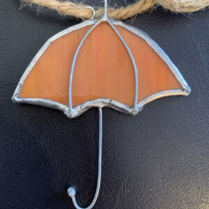 Streaked Orange Stained Glass Umbrella by ZanOrtonArt
