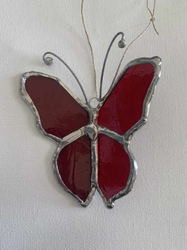 Red Stained Glass Butterfly by ZanOrtonArt
