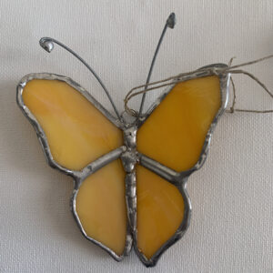 Sunflower Yellow Stained Glass Butterfly by ZanOrtonArt